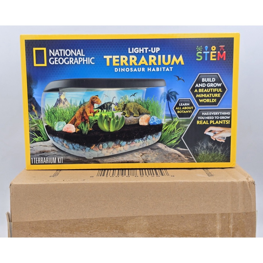 NEW Dinosaur Habitat‎ Light-Up Terrarium Kit for Kids with Plants and Gemstones